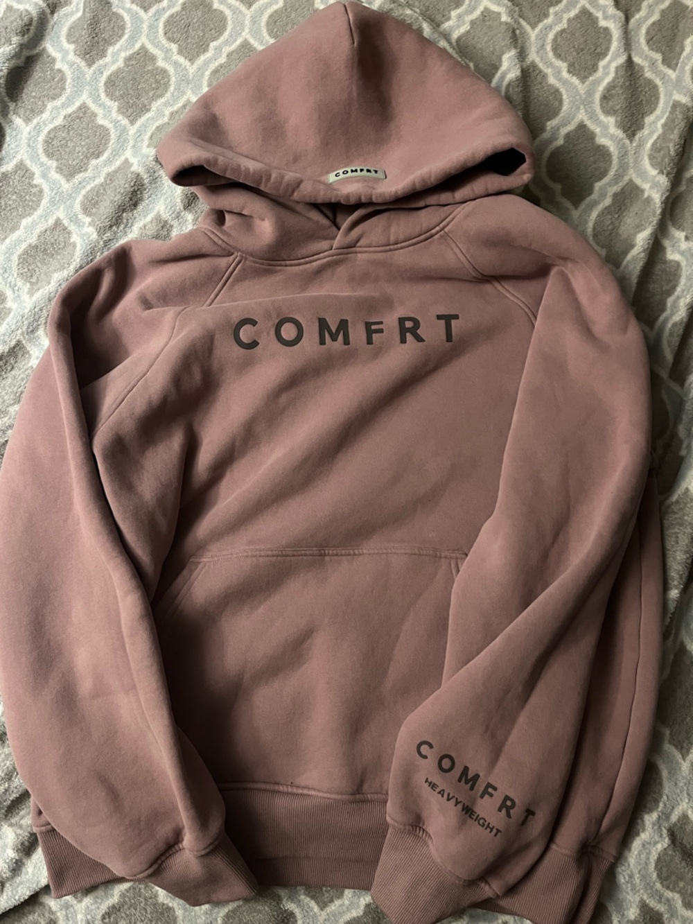 COMFRT Men's Heavyweight Hoodie Sweatshirt - Dusty Mauve